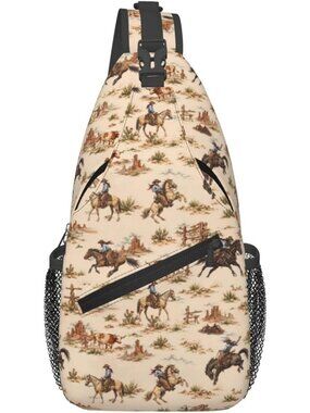 Unisex Cat Board Skeletons Sling Backpack Chest Hiking Travel Crossbody Bag